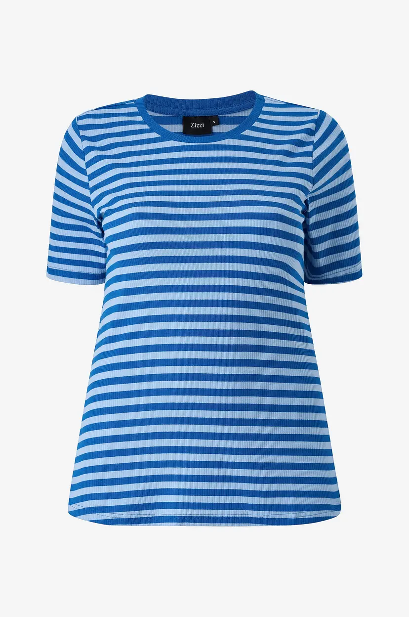 Zizzi T-skjorte Caamilla, S/L, T-Shirt - Blå