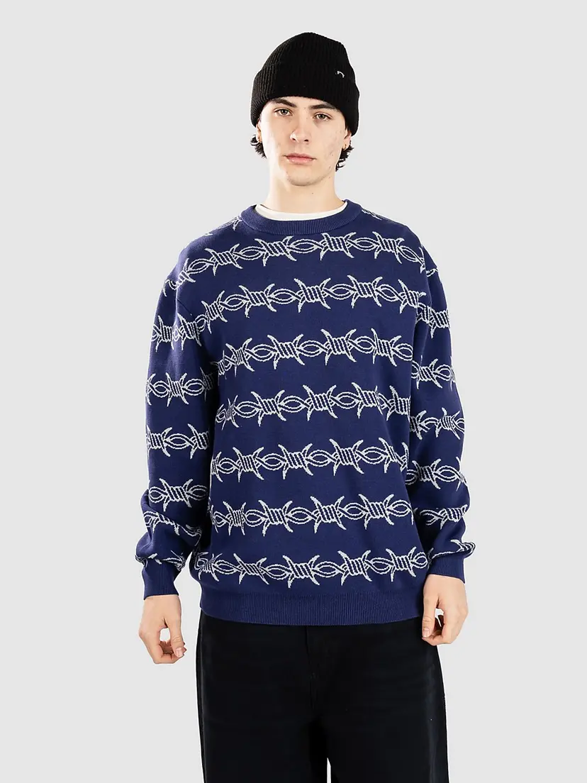 Santa Cruz Santa Cruz Wired Knit Crew Strikket genser blå