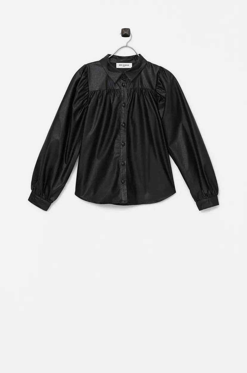Sofie Schnoor Girls Bluse i skinnimitasjon - Svart