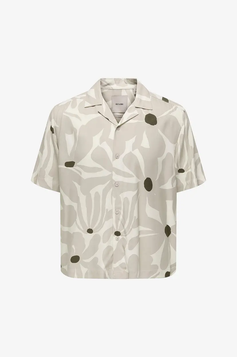 Only & Sons Skjorte onsDash Life Reg Aop SS 001 Resort - Grå