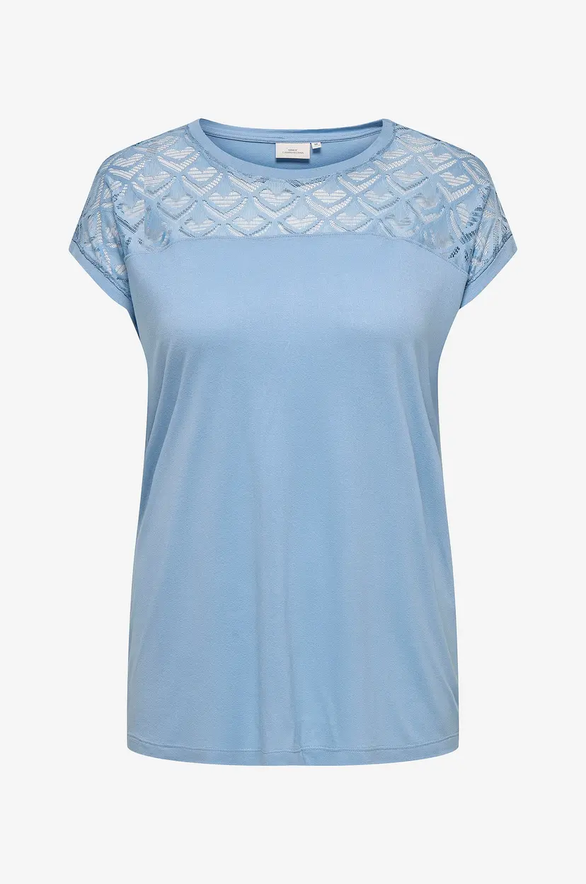 Only Carmakoma Topp carFlake S/S Mix Top Noos - Blå