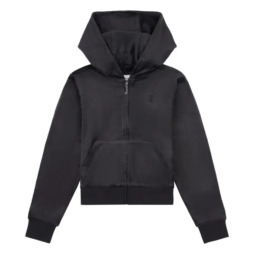 Juicy Couture Juicy Couture - Velourjakke Tonal Zip Thru Hoodie Jet Black