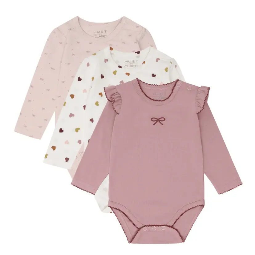 Hust and Claire Hust & Claire - Body 3-pk Bella Bow Hushed Pink