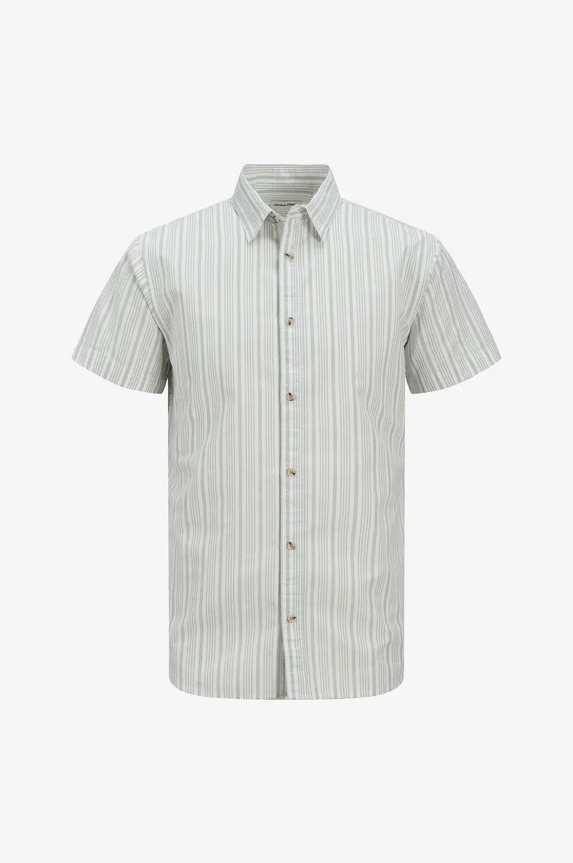 Jack & Jones Skjorte jjJoshua Oxford Stripe Shirt S/S - Grønn