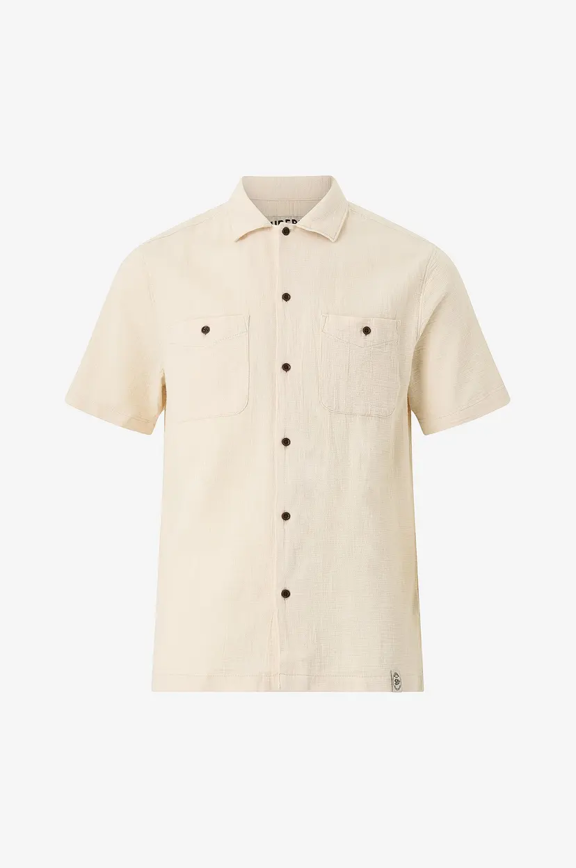 Superdry Skjorte Merchant Textured S/S - Beige