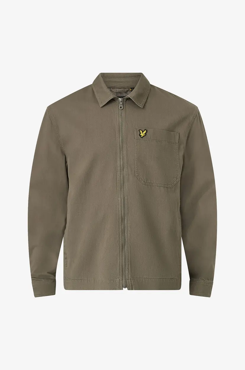 Lyle & Scott Overtreksskjorte Enzyme Wash Zip Through Overshirt - Brun