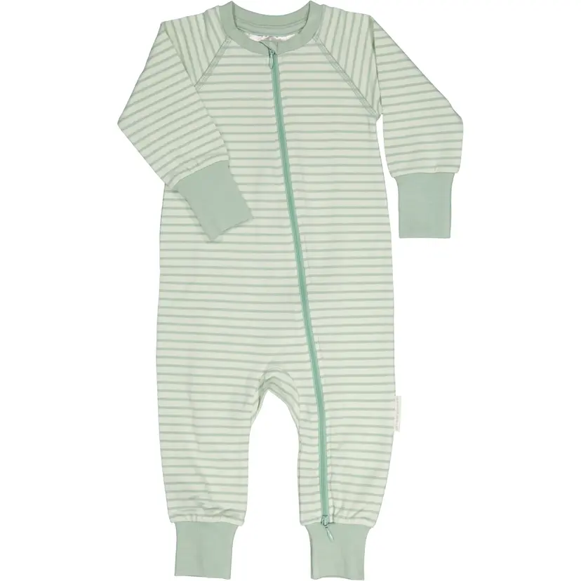 Geggamoja Tvåvägs-zip Pyjamas Bambu Classic Ljusgrön/Grön - 98/104