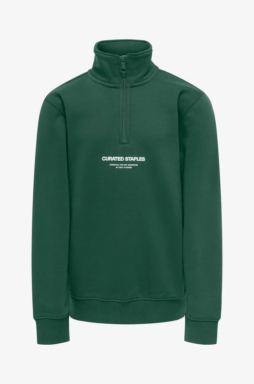 ONLY & SONS JUNIOR Collegegenser osjCurated Reg Half Zip Sweat VD - Grønn