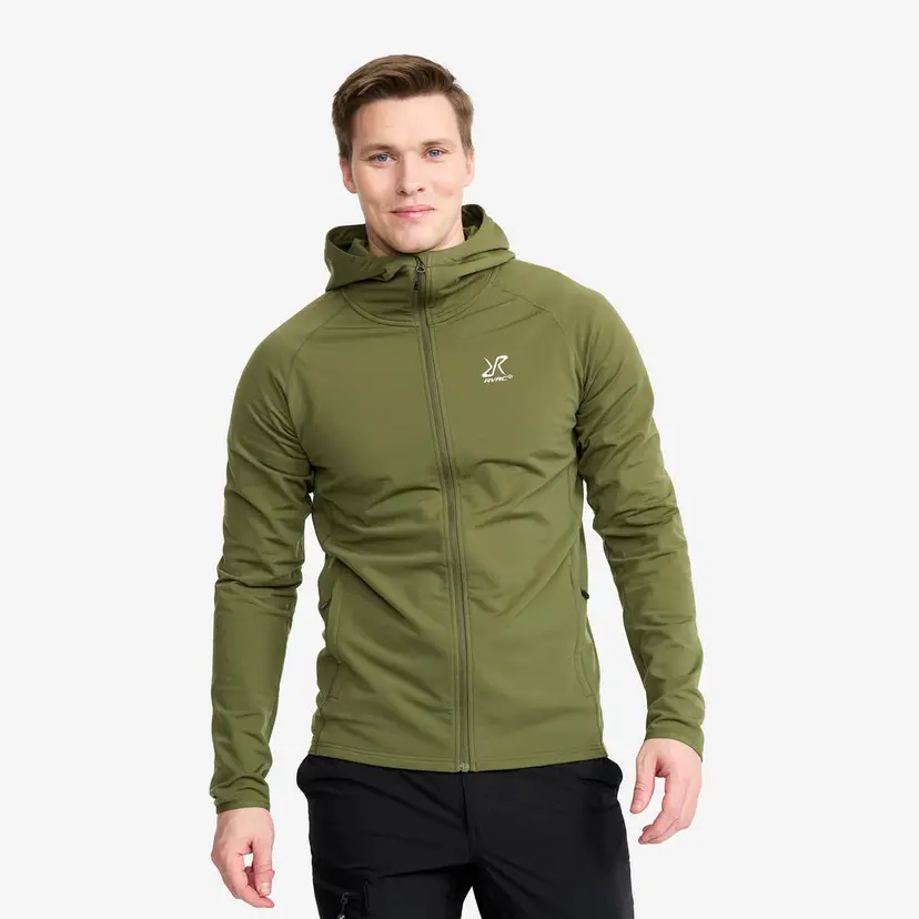RevolutionRace Evolution Light Stretch Fleece Hoodie Herre Cypress