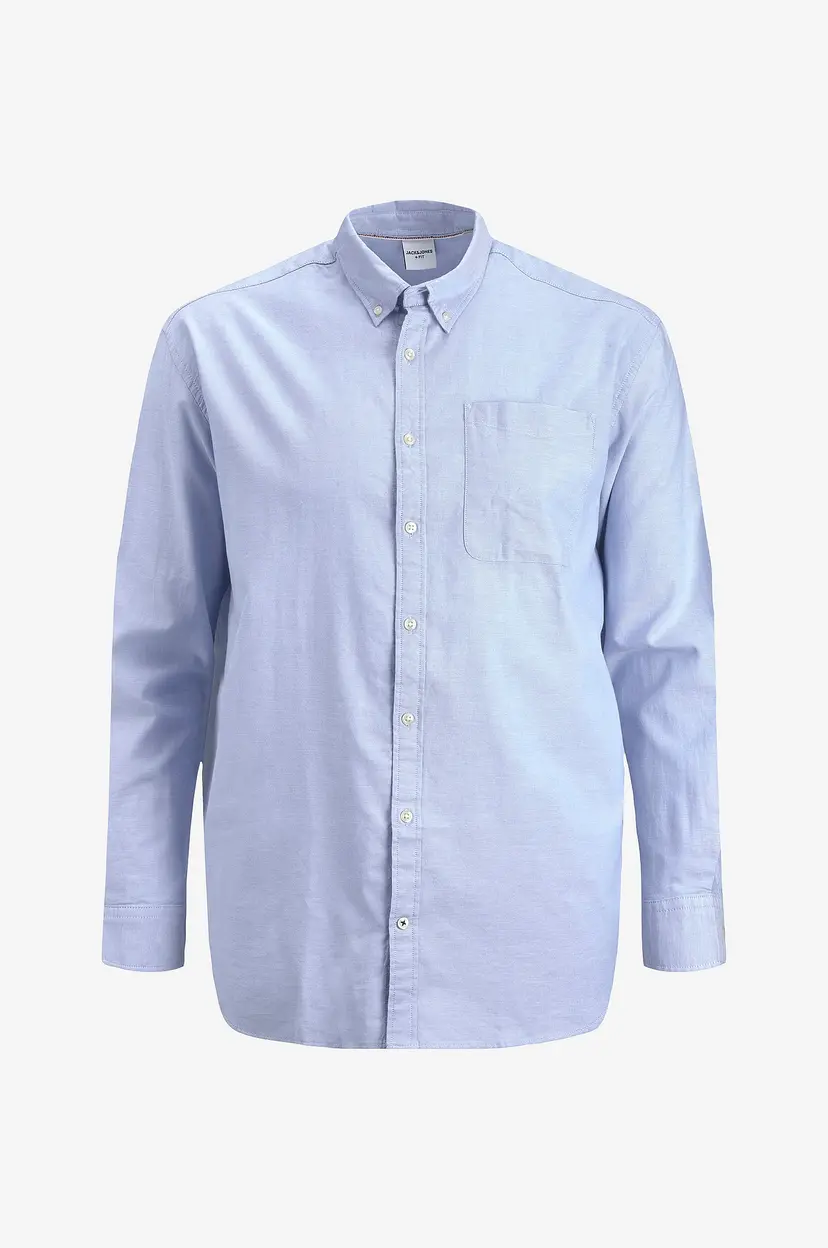 Jack & Jones Plus Skjorte Jjeoxford Shirt L/S S21pls - Blå