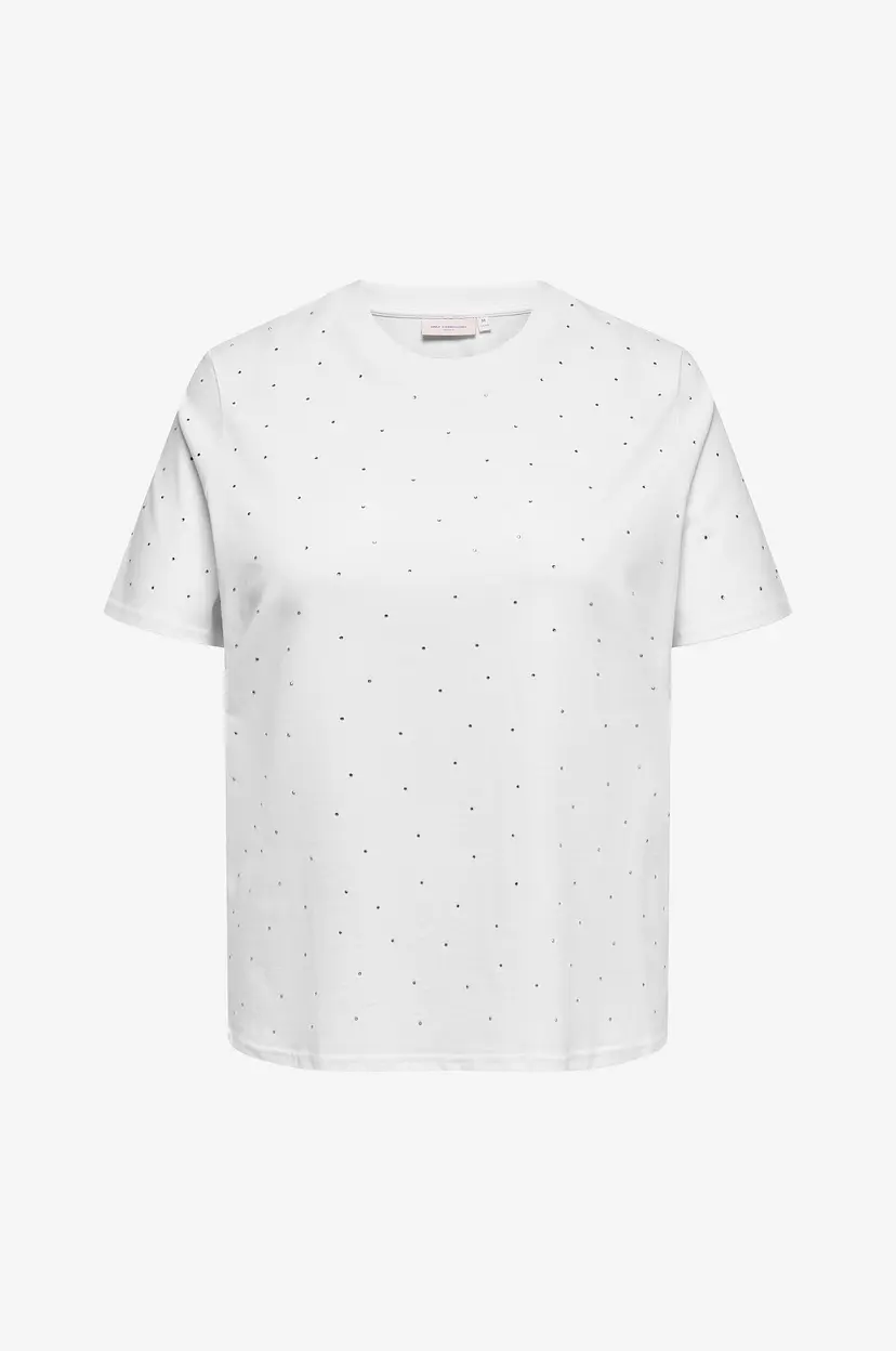 Only Carmakoma T-skjorte carMonja SS Studs Jrs Noos - Hvit