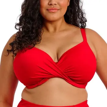 Elomi Elomi Plain Sailing Plunge Bikini Top Rød polyamid F 80 Dame