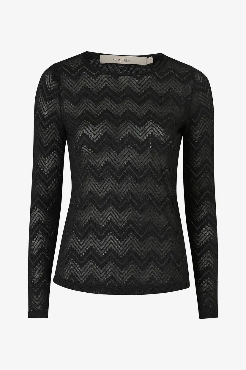 Costamani Topp Zig Zag Blouse - Svart