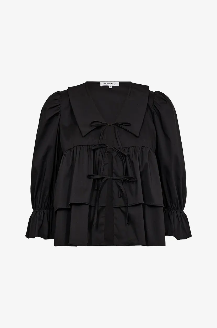 Co'couture Bluse CoCC Crisp Collar Blouse - Svart