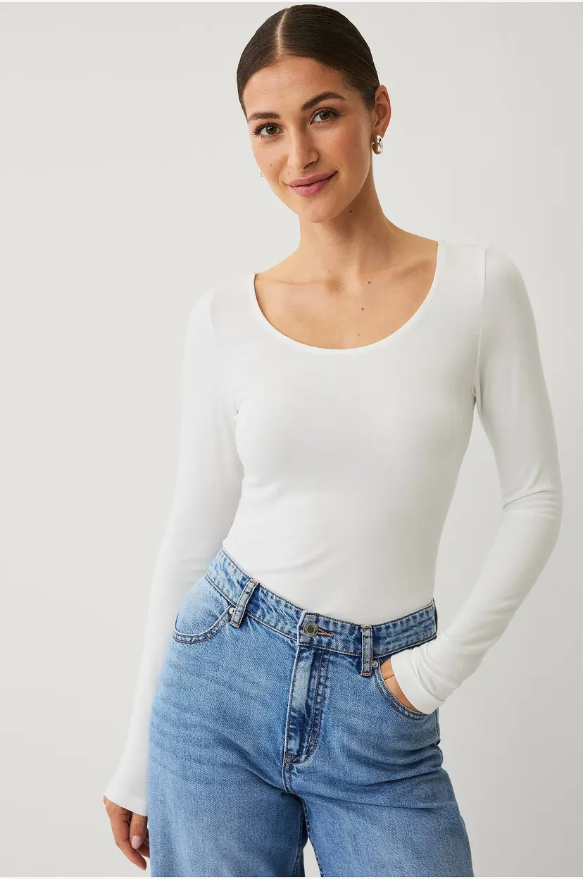 Ellos Collection Topp med rund hals - Hvit
