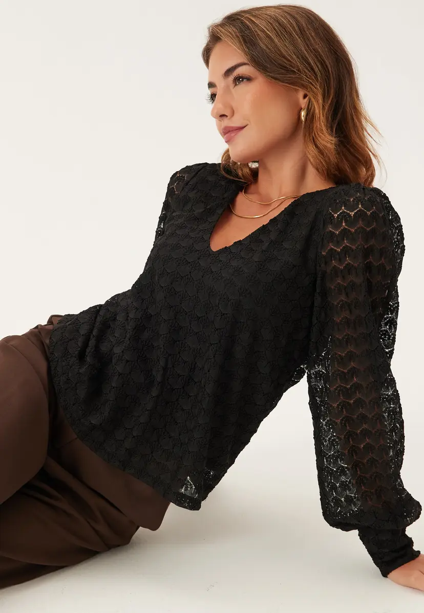Vero Moda Vmbecca Ls V-neck Lace Top