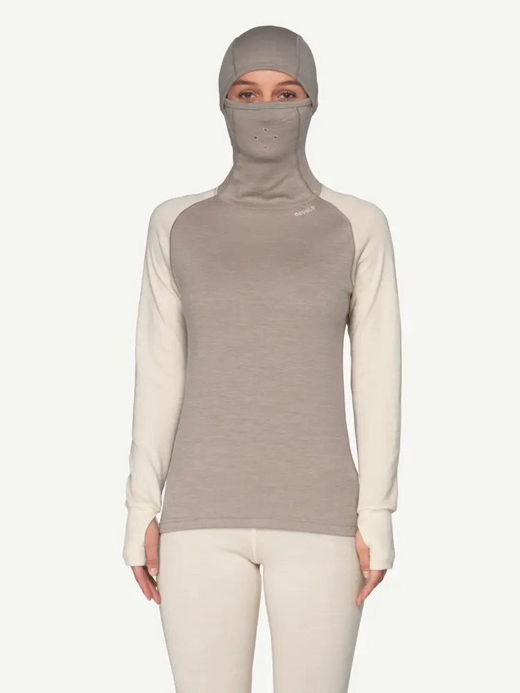 Devold Devold - Expedition Merino Silk Hoodie Dame - Large - Beige