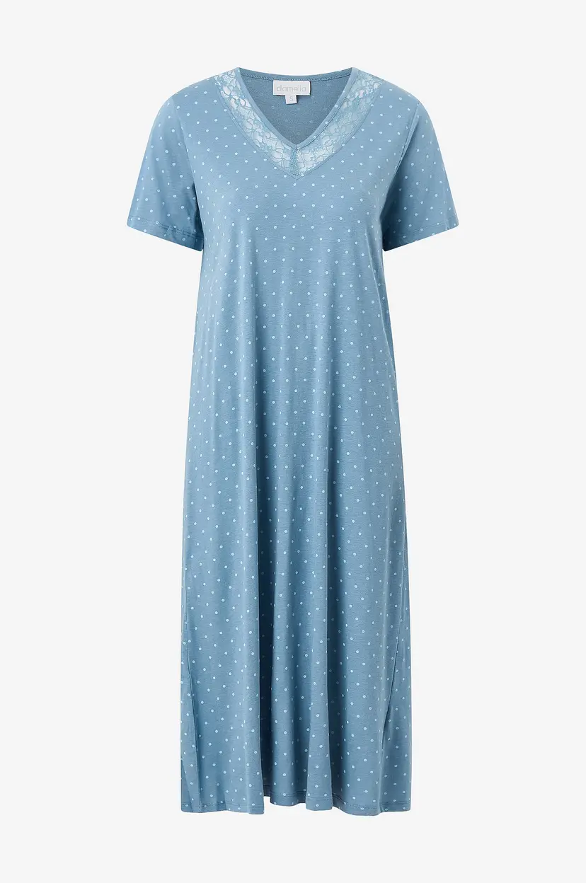 Damella Nattkjole Nightdress short sleeve - Blå
