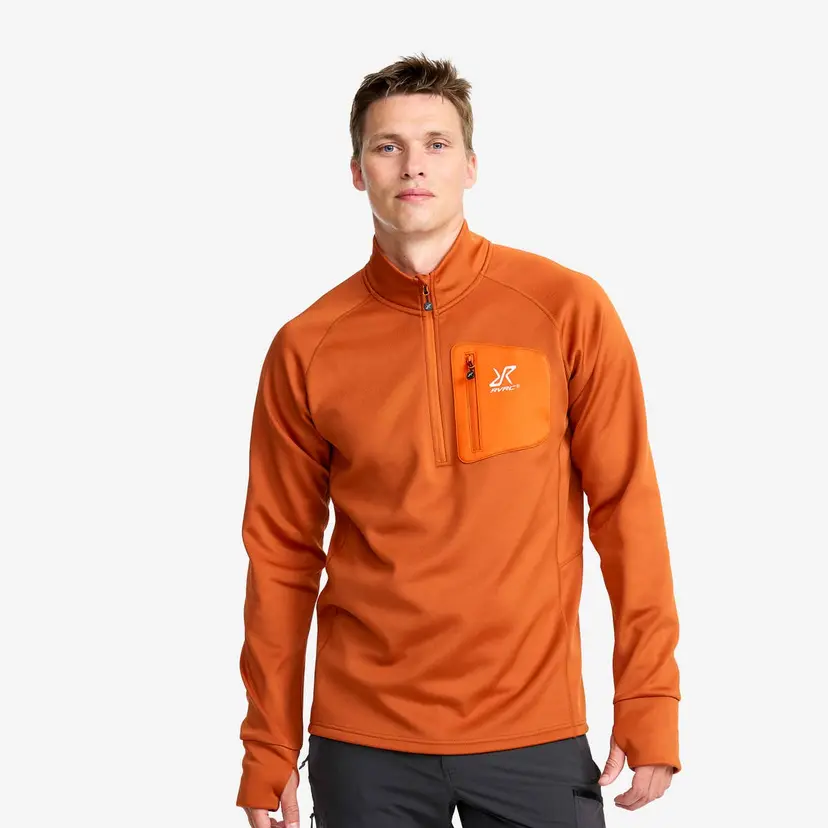RevolutionRace Evolution Half-zip Stretch Fleece Herre Terracotta Brown
