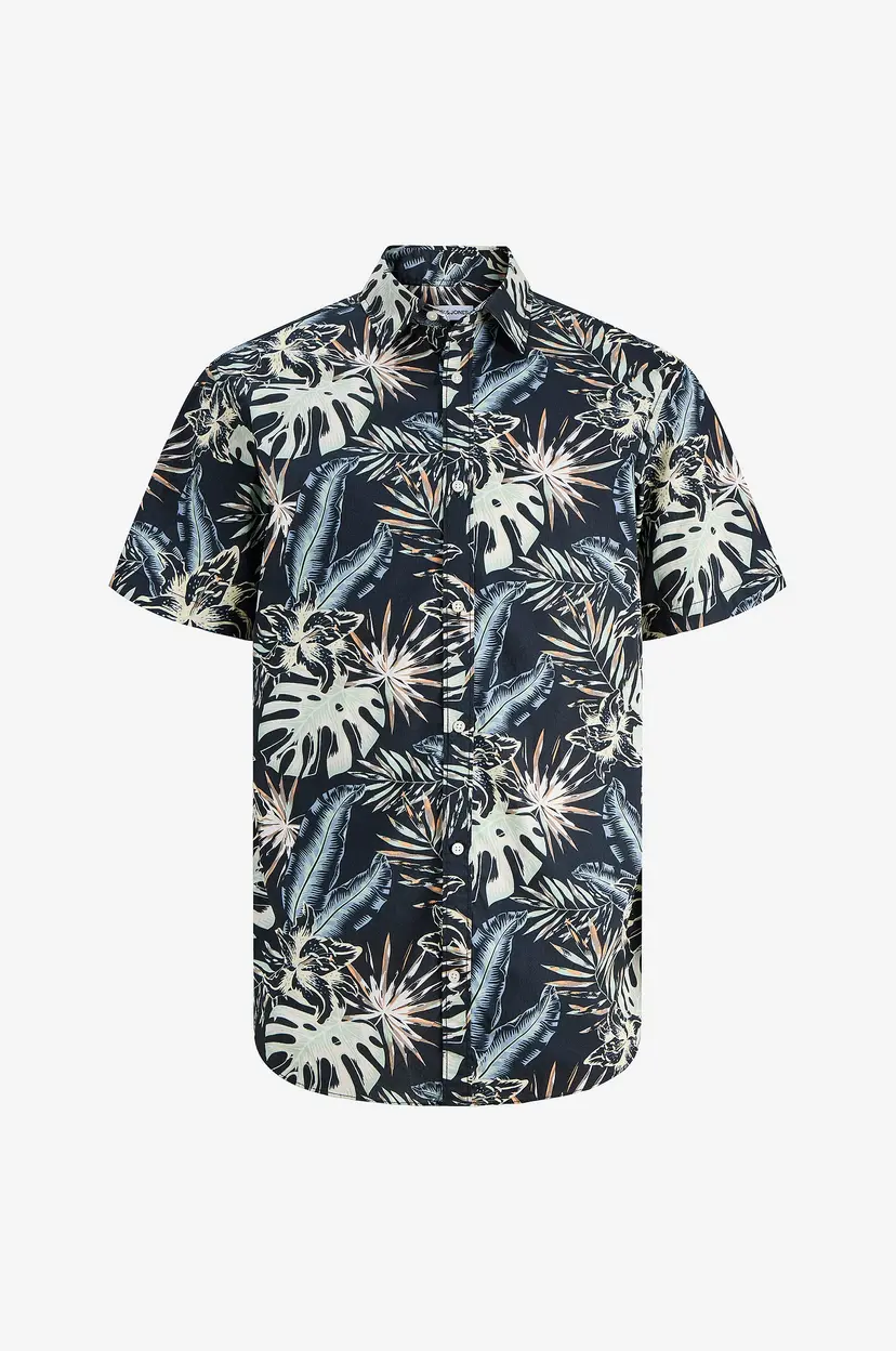 Jack & Jones Skjorte jjHonolulu Aop Shirt SS - Svart