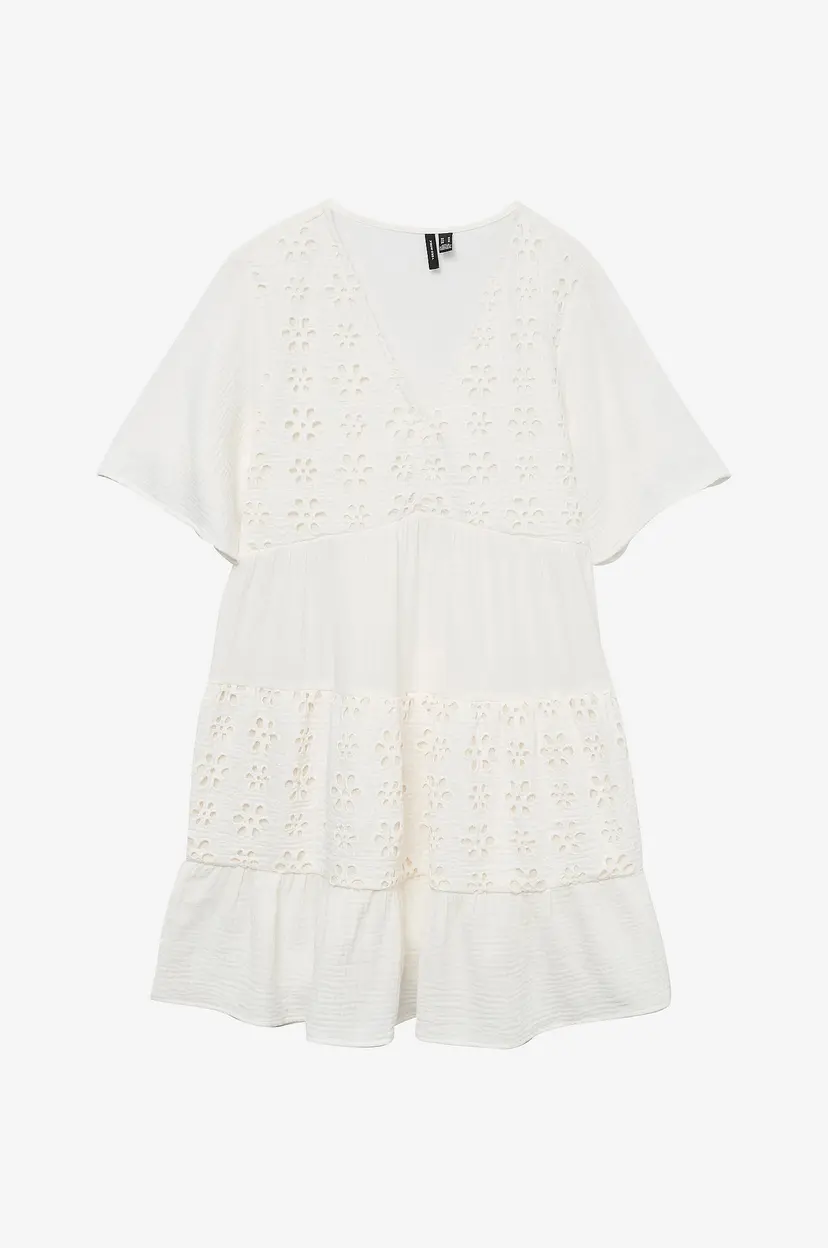 Vero Moda Kjole vmNatali 2/4 Short Dress Wvn GA - Hvit