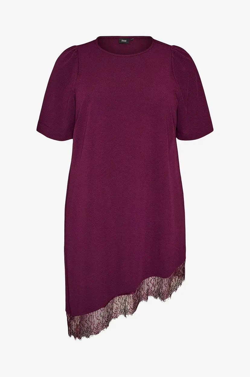 Zizzi Kortermet bluse Mcarolina, S/S, Blouse - Lilla