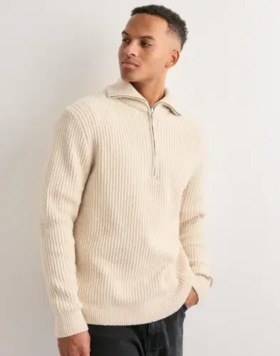 Only & Sons Only & Sons Onsframe Rlx Ls 1/2 Zip High Neck K Half zip Beige