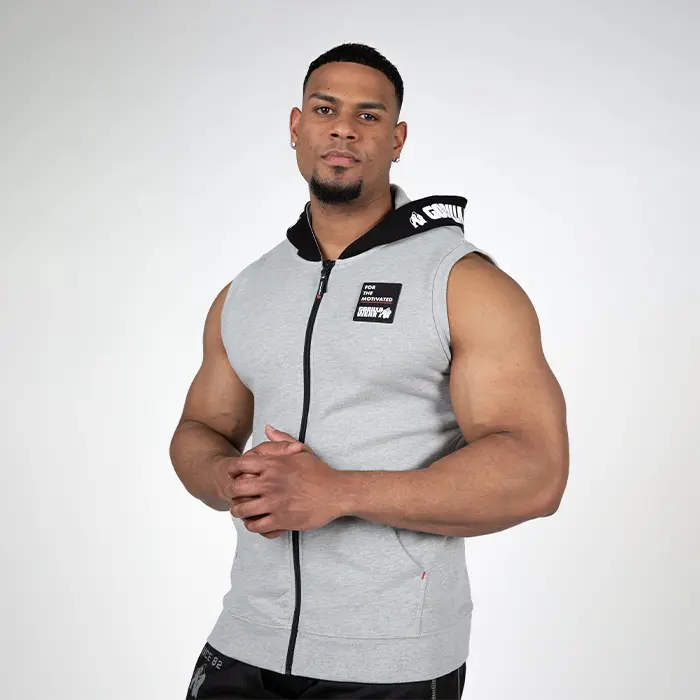 Gorilla Wear Milwaukee SL Zipped Hoodie, Grey Melange