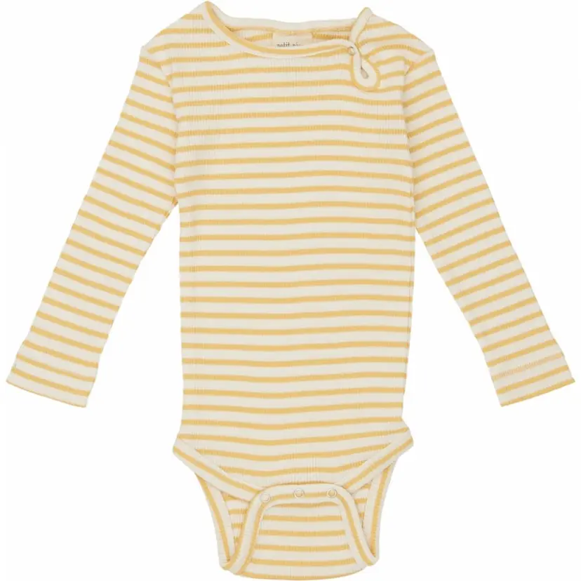 Petit Piao Gul Stripete Petit Piao Modal LS Body (62 / 3 mnd)