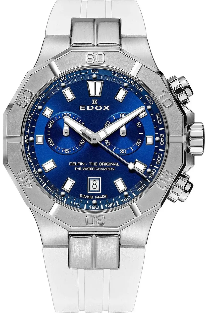 Edox Edox Herreklokke 10113-3CAB-BUIN Delfin Blå/Gummi Ø43 mm