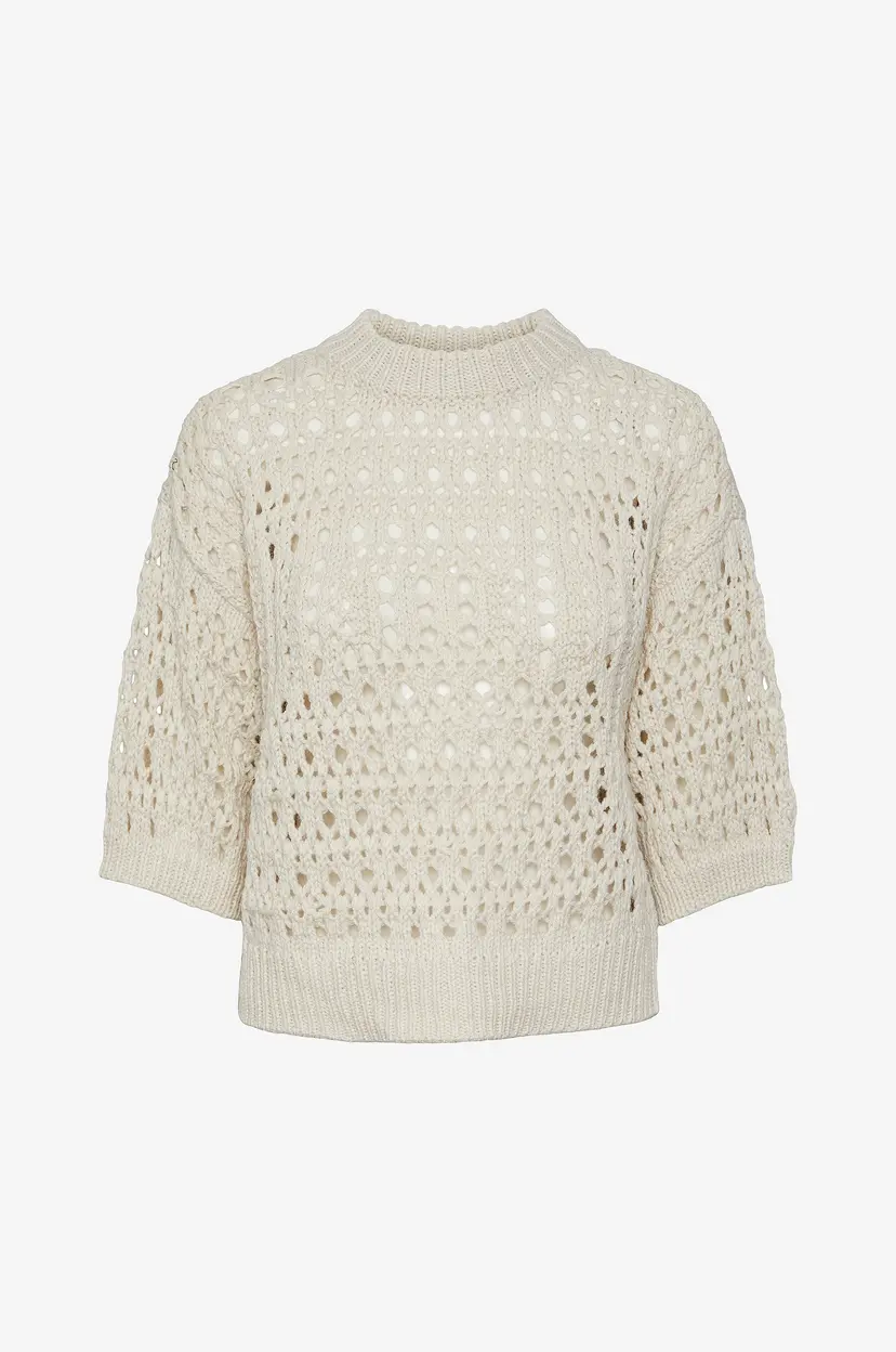 Pieces Genser pcMasha 3/4 O-neck Knit - Beige