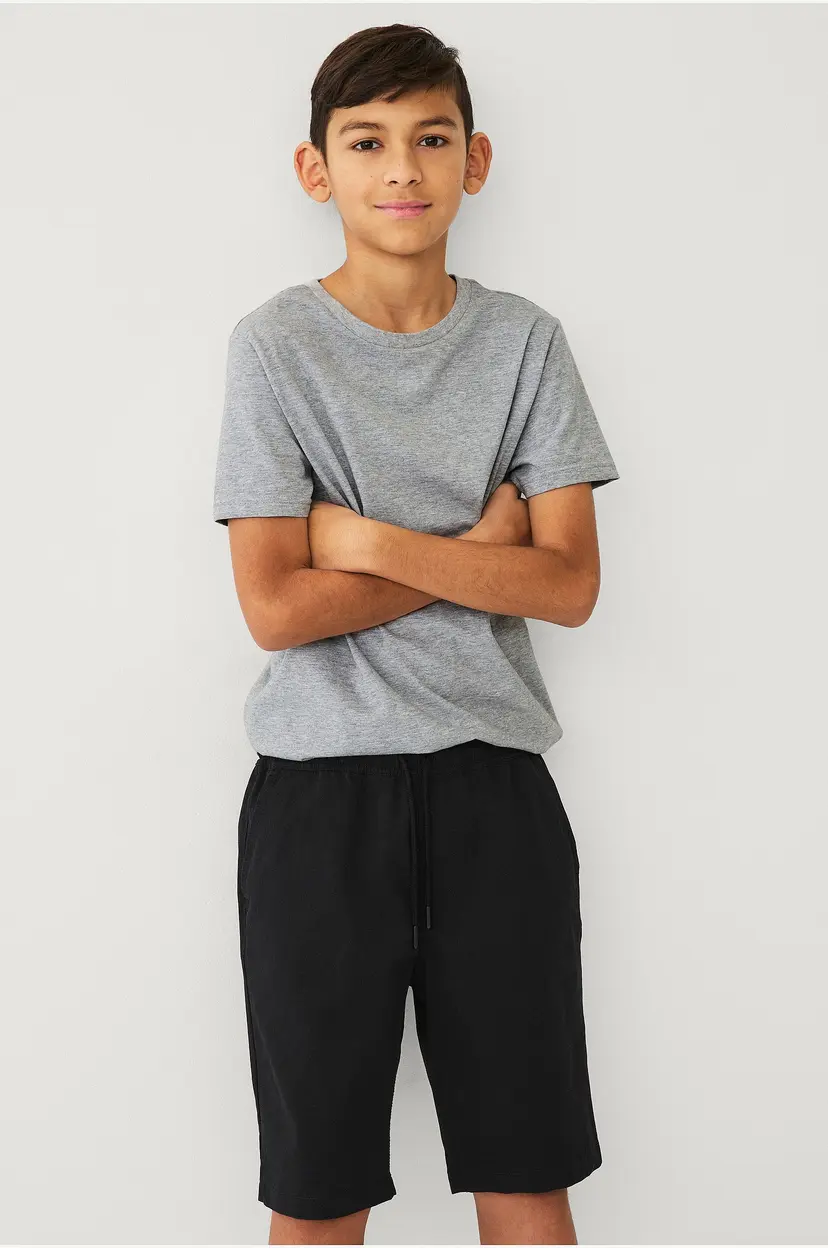 Ellos Collection Shorts i bomullstwill - Svart