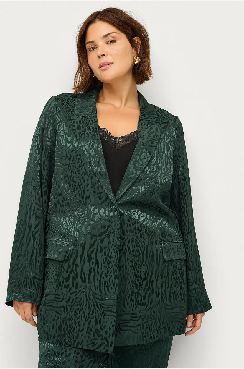 Zizzi Blazer mRia L/S Blazer - Grønn