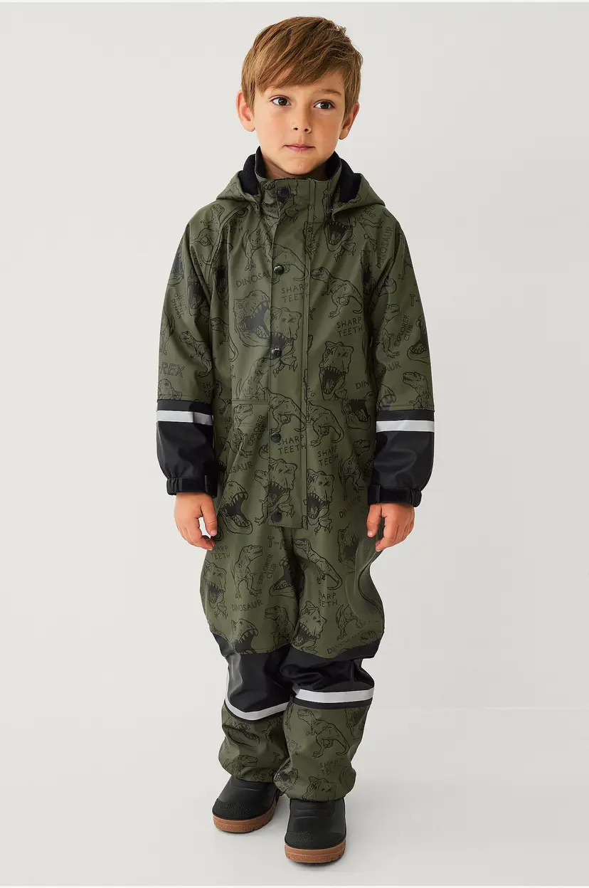 Ellos Collection Regndress Regna med fleecefor - Grønn