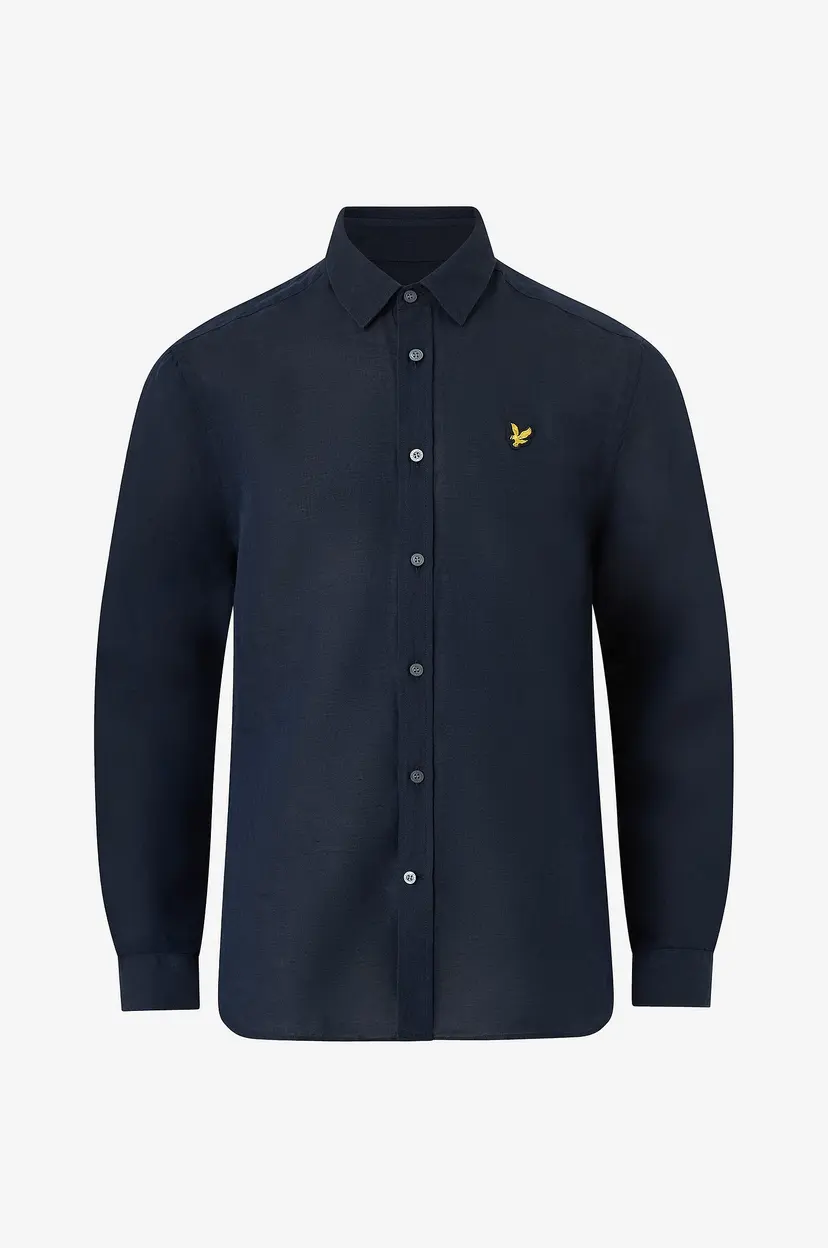 Lyle & Scott Skjorte Long Sleeve Linen Blend Shirt - Blå