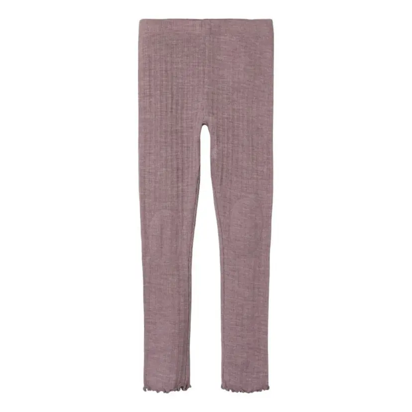 NAME IT Name It - Leggings i Ull og Silke Jr Rib Wossa Purple Dove