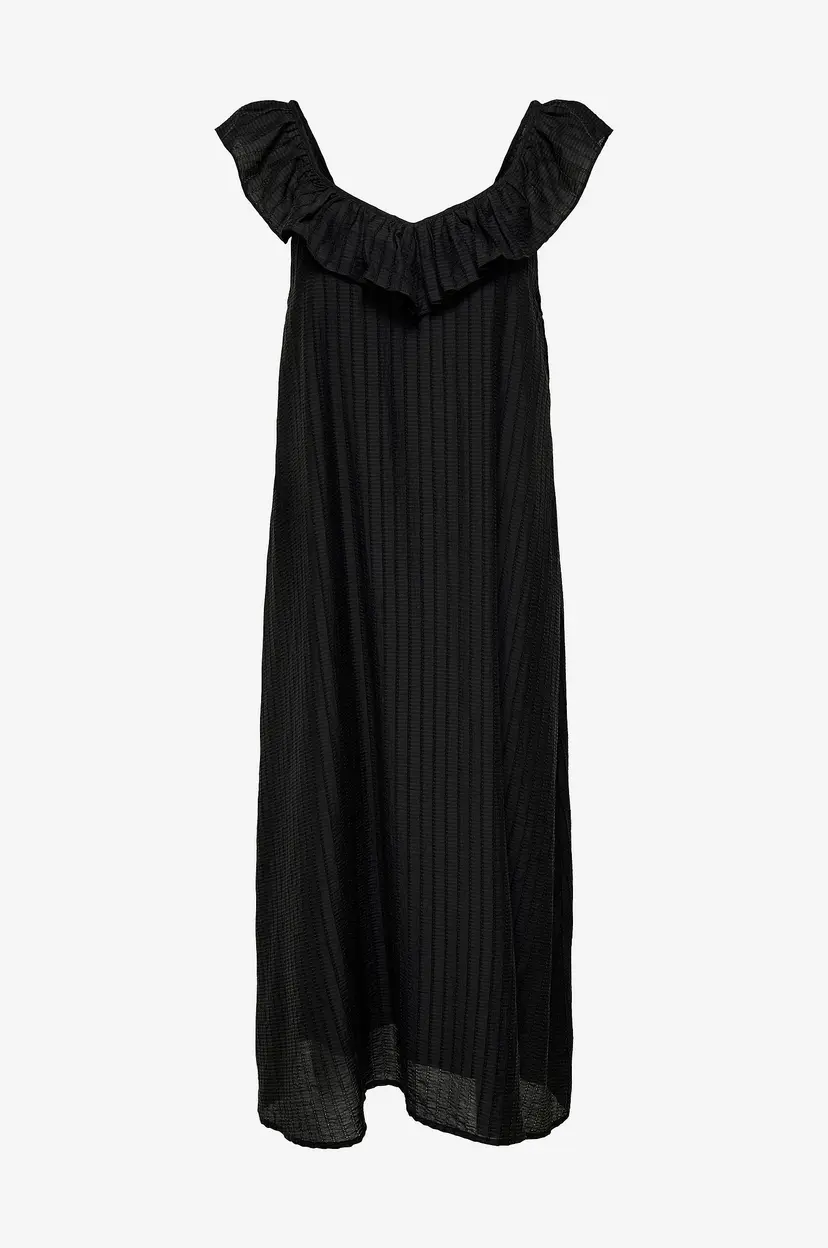 JDY Kjole jdyAurora S/L Midi Dress Wvn - Svart