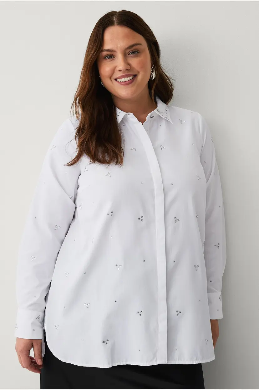 Zizzi Skjorte mJenna L/S Shirt - Hvit