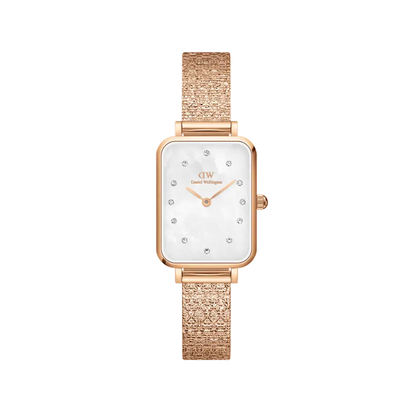 Daniel Wellington Rose Gold 20x26mm Watch Quadro Lumine Pressed Piano White Mop | DW