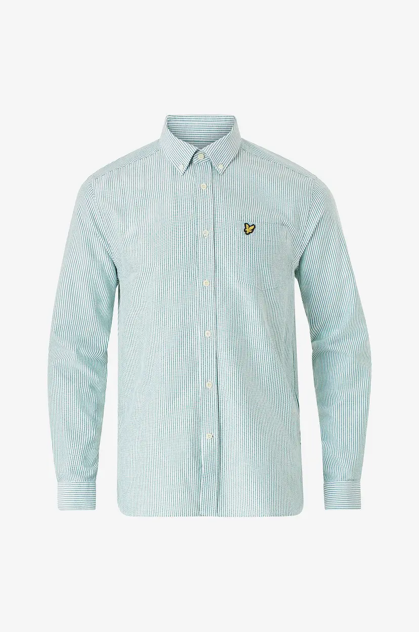 Lyle & Scott Skjorte Stripe Oxford Shirt - Grønn