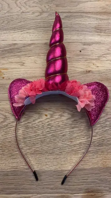Lili Marleen Enhjørning/unicorn hårbøjle, pink deluxe - vi elsker pynt