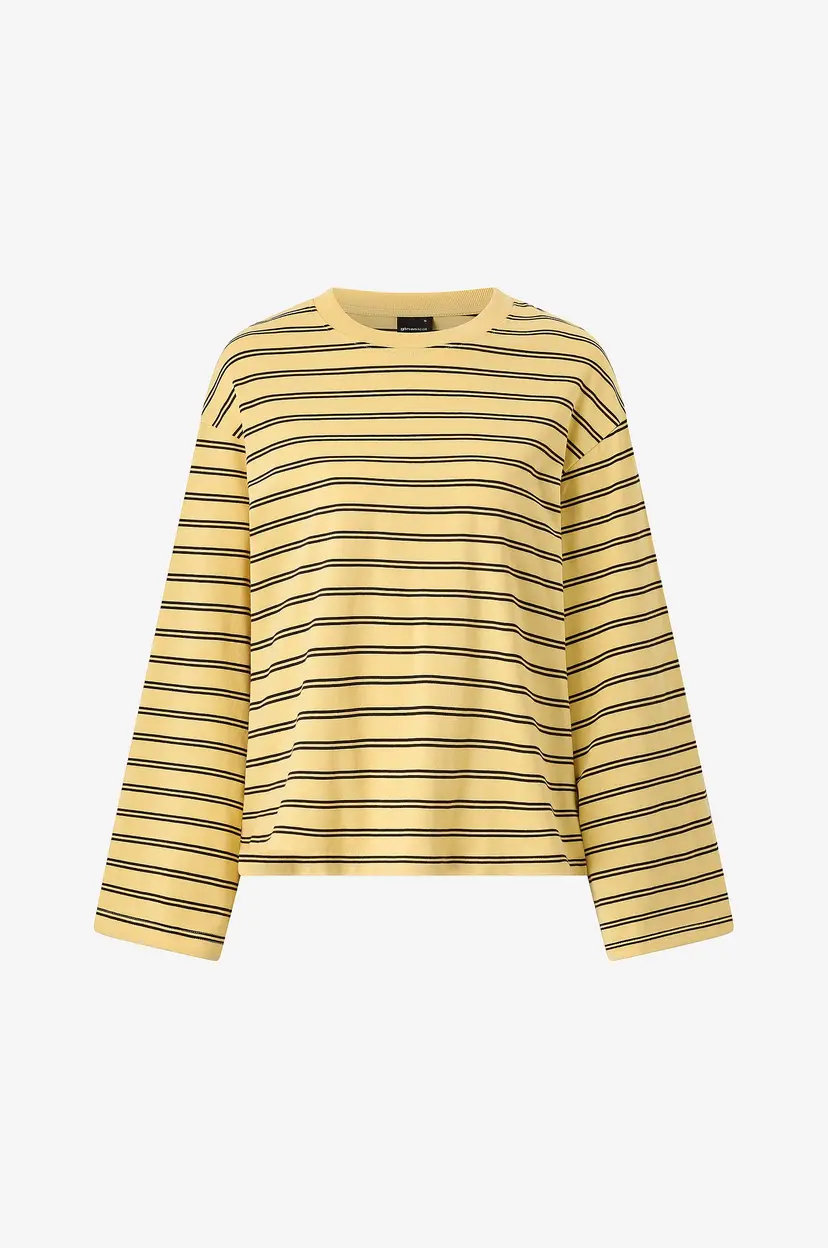 Gina Tricot Topp Stripe Long Sleeve Tee - Gul