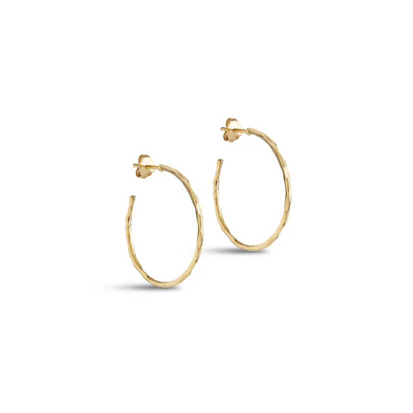 Enamel Enamel - Organic Arena Medium Hoops i forgyldt sølv, 30mm - E480G