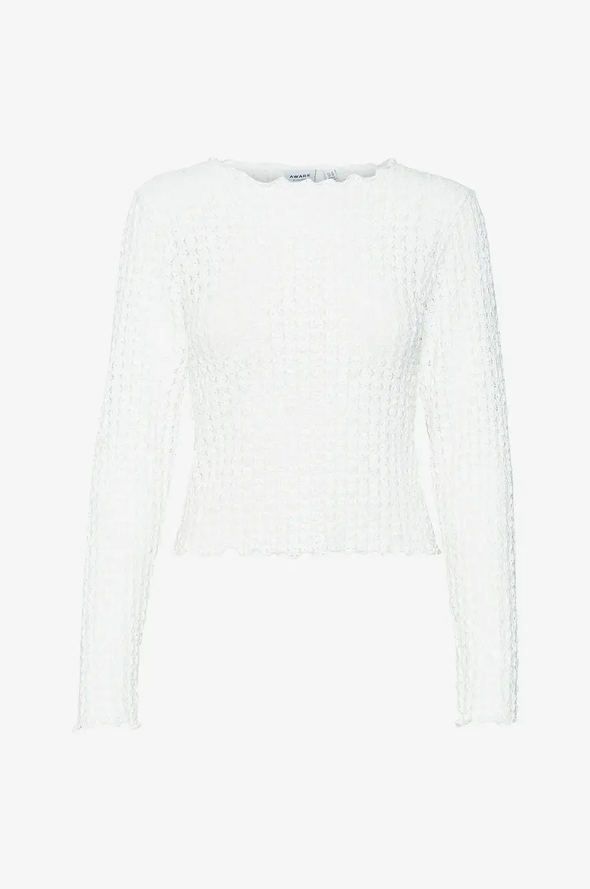 Vero Moda Topp vmShelby LS O-neck Short Top Vma - Hvit