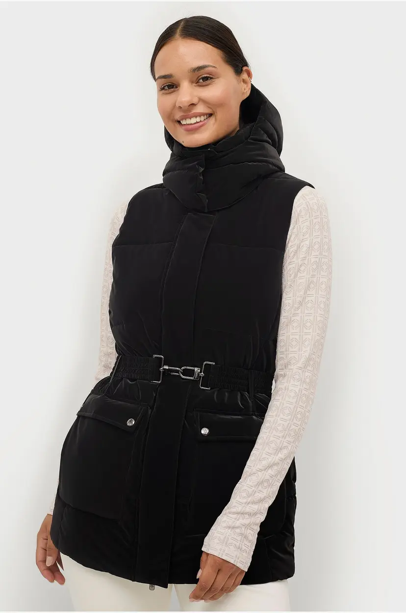 Áhkká Vest Gold Padded Vest Velvet - Svart
