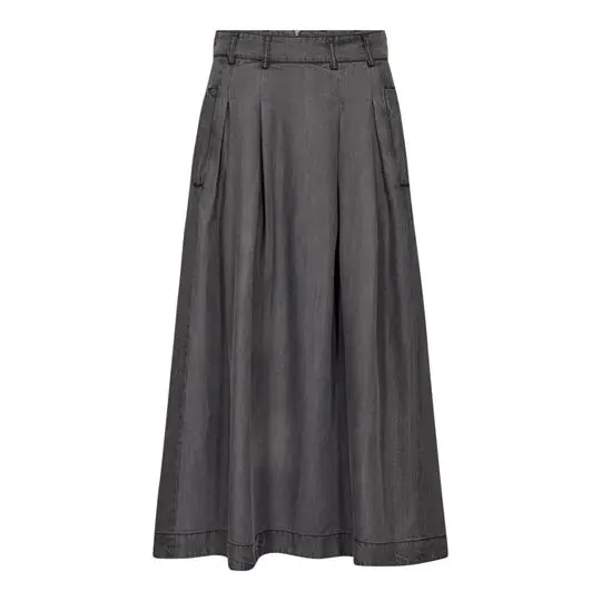 Co Couture Co' Couture - Anya Denim Pleat Skirt - Mid Grey