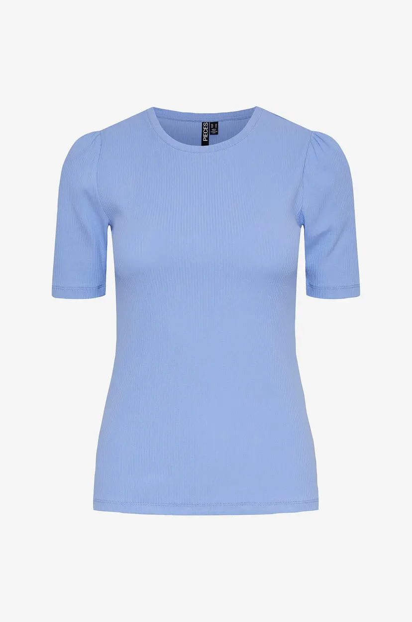 Pieces Topp pcRuka SS Puff Top - Blå