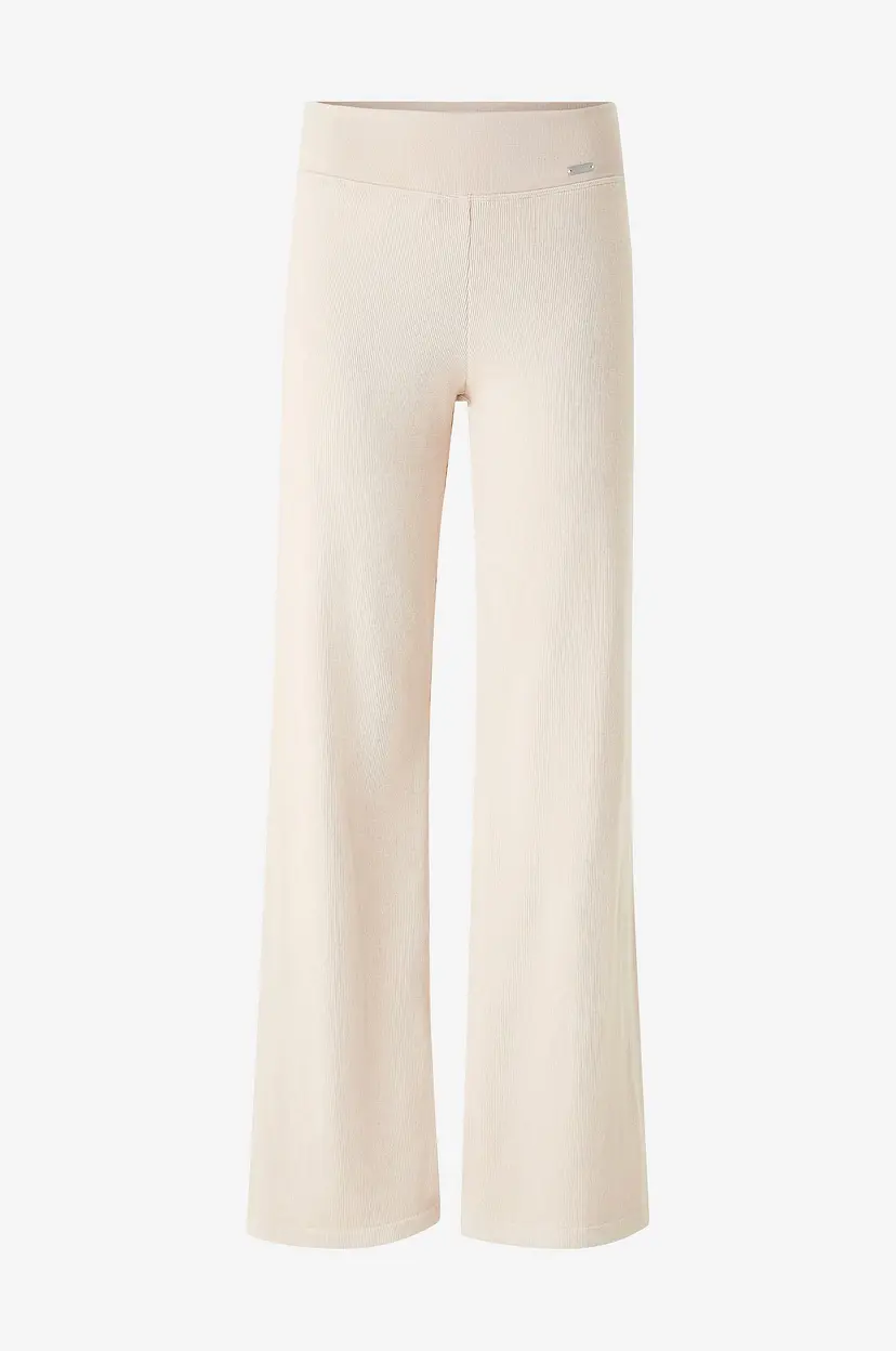 Aim'n Bukser Ribbed Wool Wide Pants - Beige