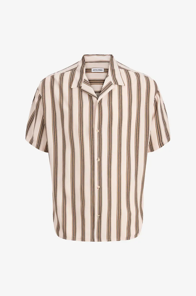 Jack & Jones Resort-skjorte jjeJeff Resort Stripe Shirt S/S SN - Beige