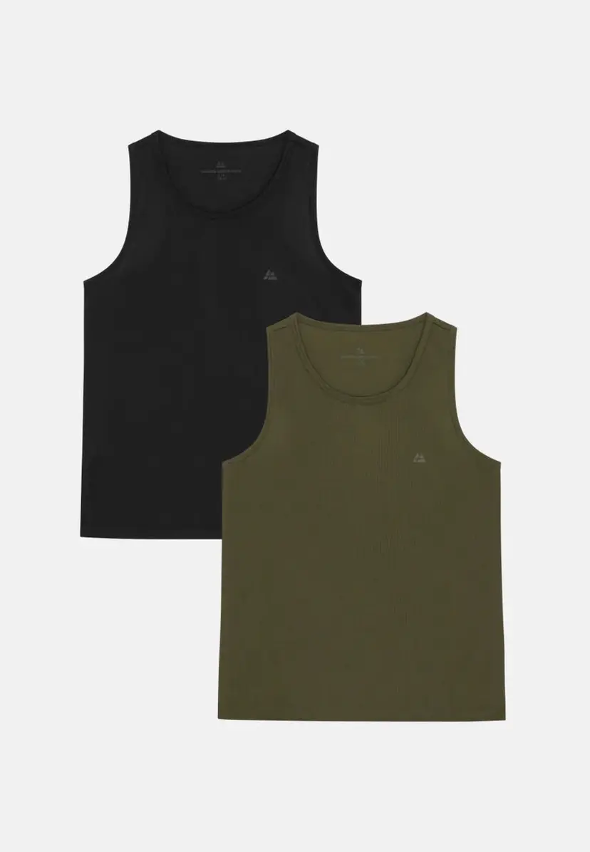 DANISH ENDURANCE Momentum Running tanktop til kvinder, Sort | Mørk Olivengrøn, S, Polygiene StayFresh-teknologi, kvinder